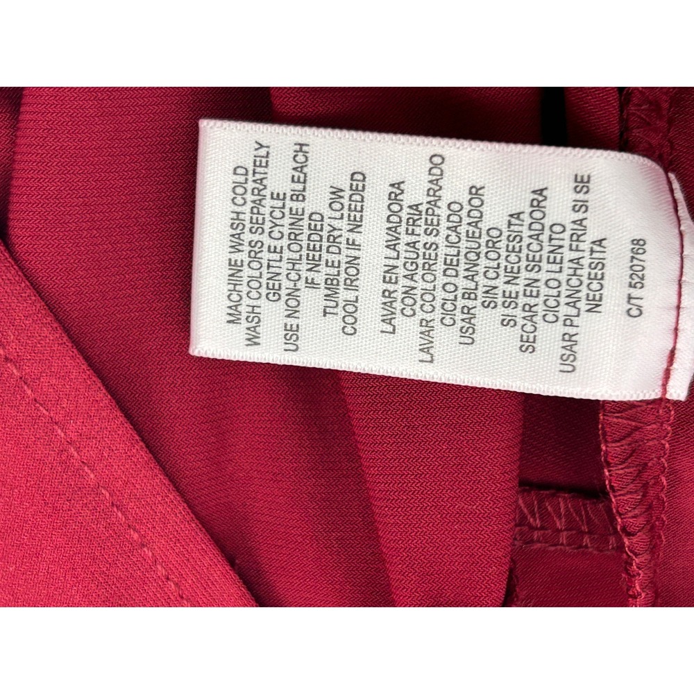 DN Design Red Ruffle Trim Cropped Open Front Cardigan Top Size L Romantic - Picture 8 of 9
